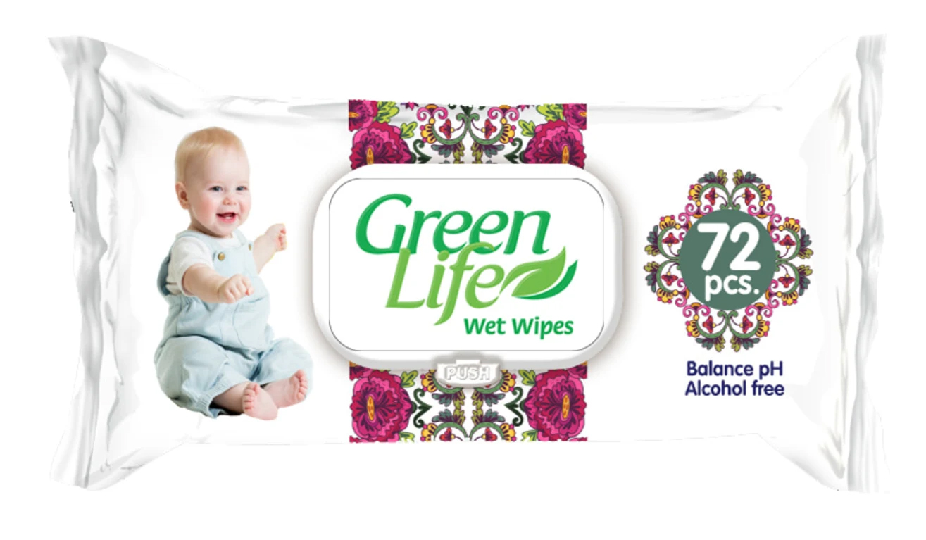 Green Life Wet Wipes Family 72 pcs              